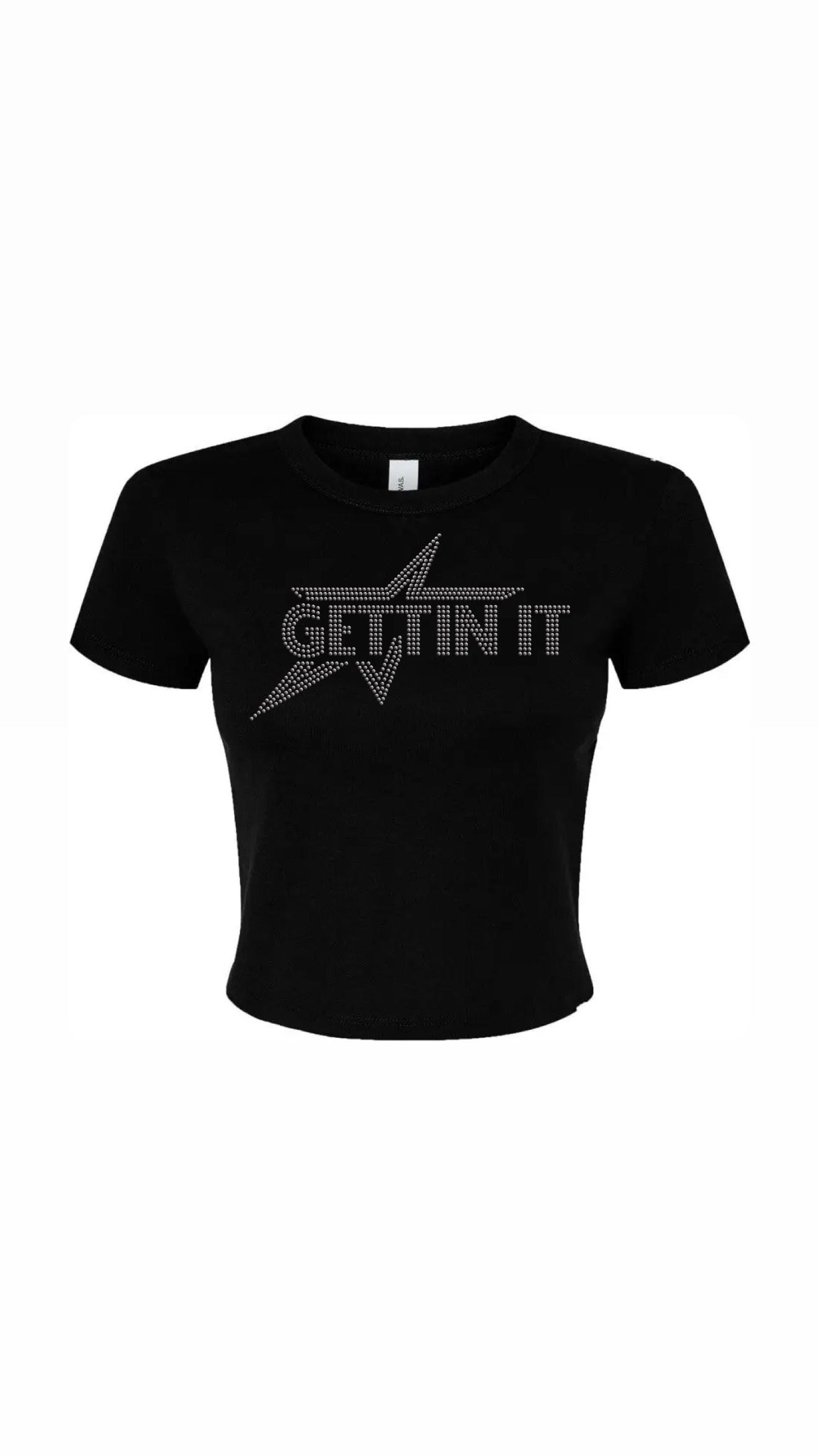 rhinestone crop top – gettin it apparel