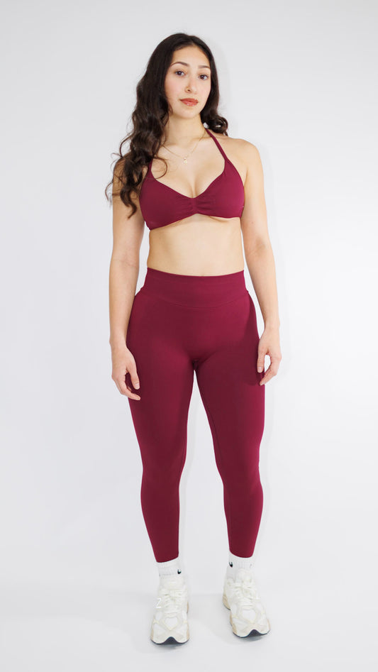 burgundy gym set