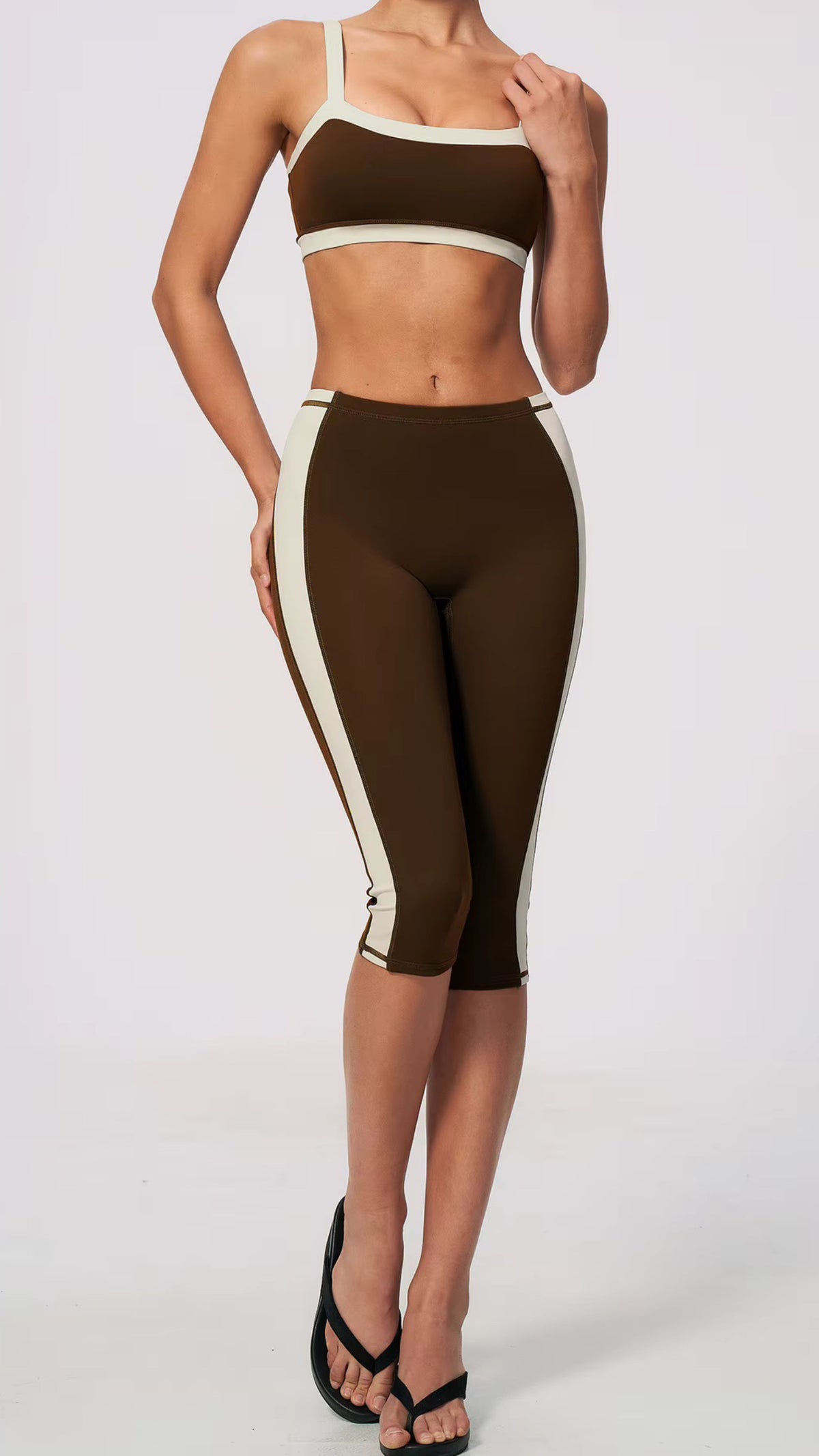 coffee capri gym set