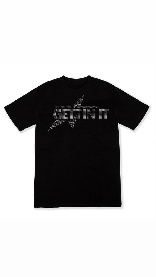 gettin it rhinestone t-shirt