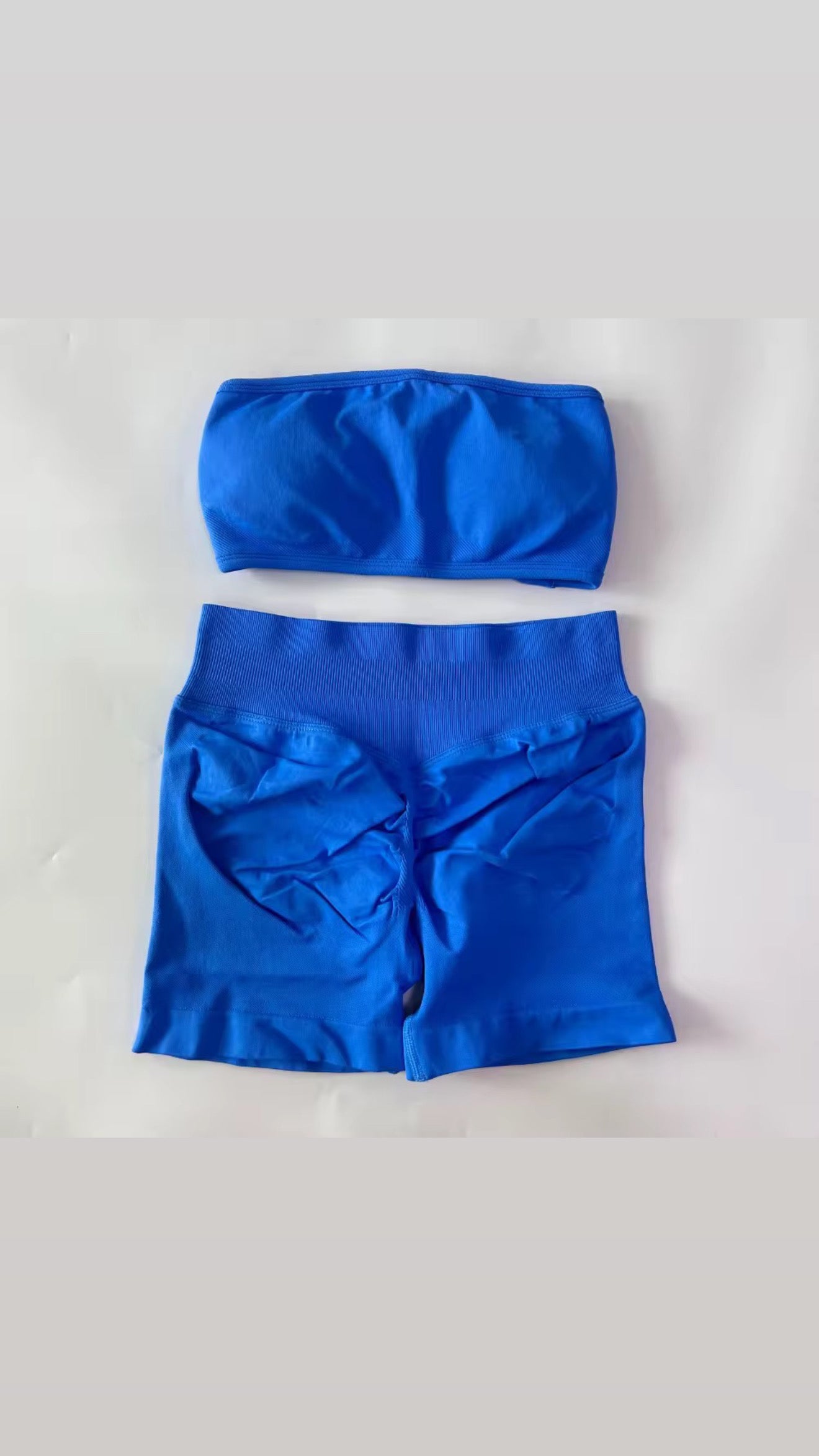 blue bandeau gym set