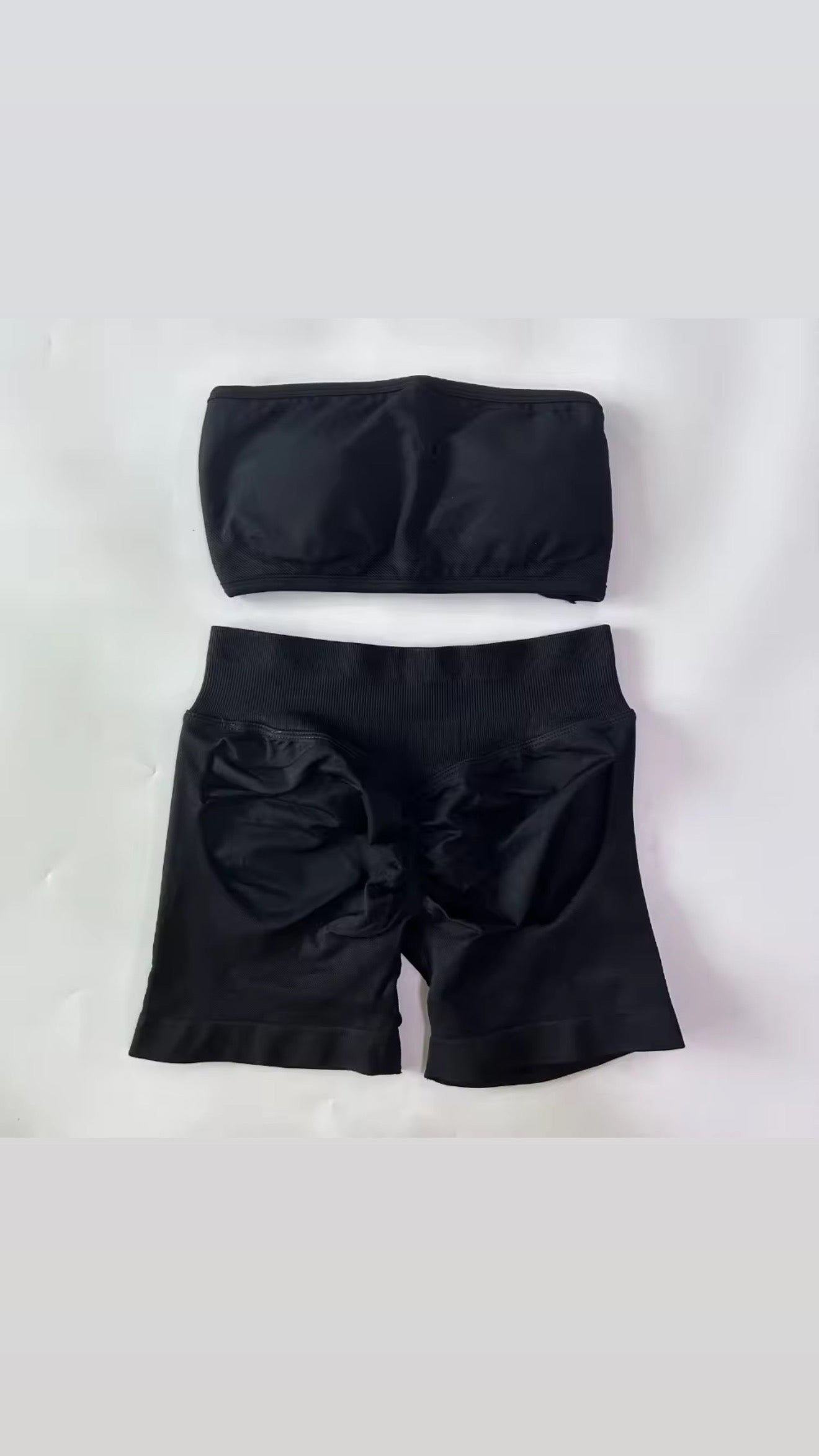 black bandeau gym set