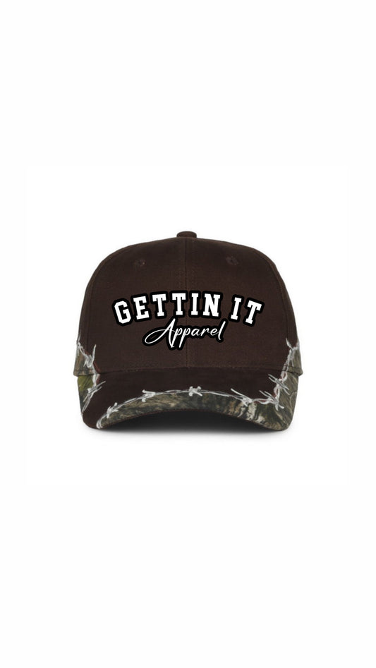 brown/camo gettin it hat