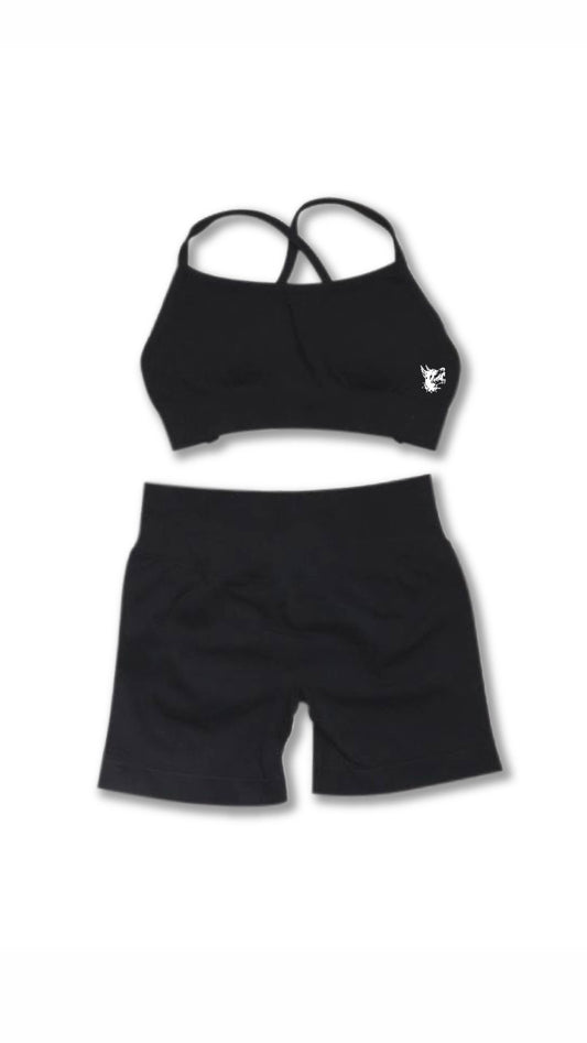 spandex shorts/bra set